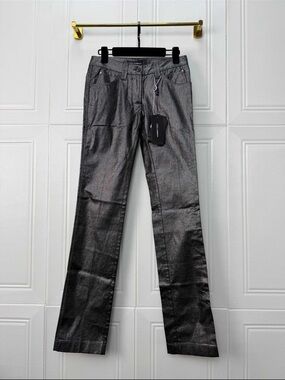 🚩steal Dolce & Gabbana Shimmery Black High-Shine Trousers